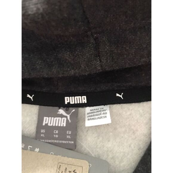 PUMA Women's Essential Logo Fleece Hoodie - Dark Gray Heather, Size XL - Picture 7 of 10